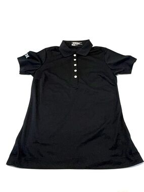 Nike Golf Tour Performance IBM Polo Top Womens Small Black Dri-FIT